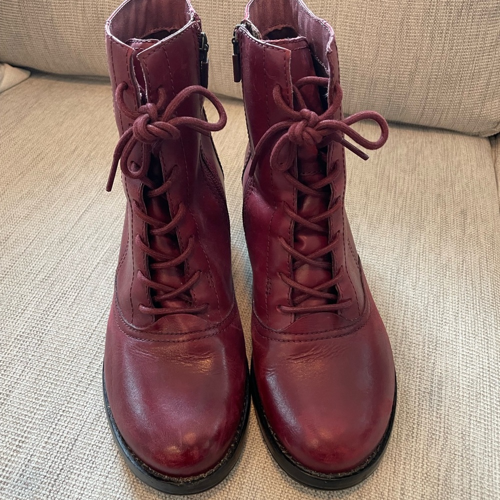 Women's Burgundy Lace-Up Boots, Dansko, size 39